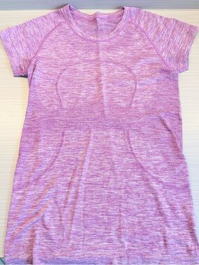 Lululemon Heathered Pink Active Short Sleeve Top